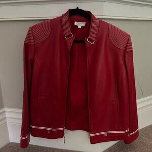 St. John Sport Red Leather Jacket